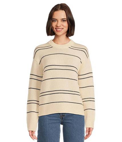 送料無料 ヴィンス Vince レディース 女性用 ファッション セーター Variegated Stripe Crew Neck - Oat Shell/Navy