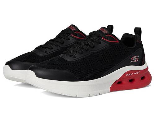 貨物輸送無料 ボブス スケッチャーズ BOBS from SKECHERS メンズ 成人男性用 シューズ 靴 スニーカー 運動すること靴 Bobs Glide Step Arc Waves 2.0 - Class Rank - Black/White/Red