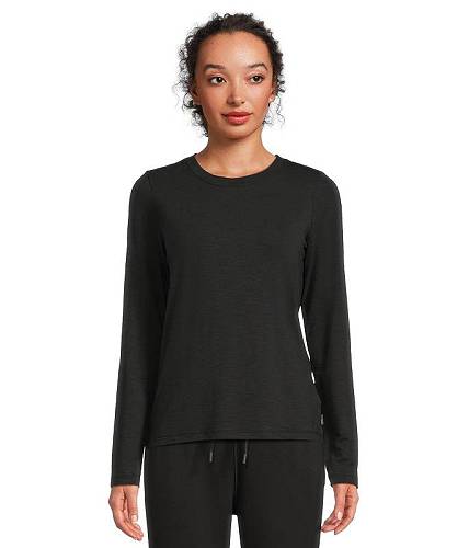 貨物輸送無料 トラビスマシュー TravisMathew レディース お上さん用 流行り物 積極的プルオーバー Cloud Long Sleeve Tee - Black