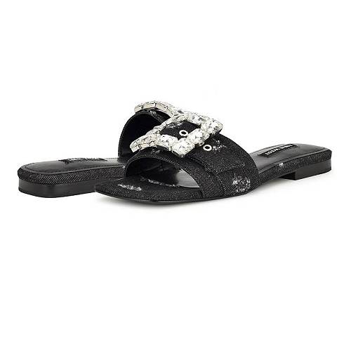 送料無料 ナインウエスト Nine West レディース 女性用 シューズ 靴 サンダル MATTER - Black Denim｜グッズ&times;グッズ