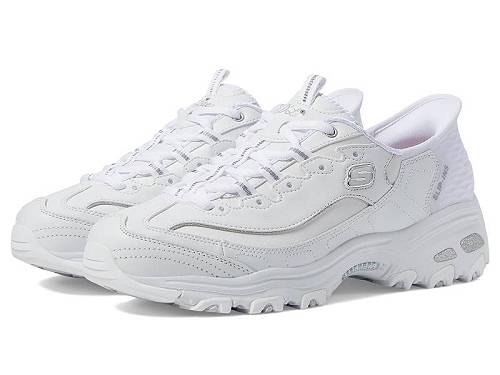 貨物輸送無料 スケッチャーズ SKECHERS レディース 成人女性用 シューズ 靴 スニーカー 運動すること靴 D\u0026#039;Lites New Scene Hands Free Slip - Ins - White Silver