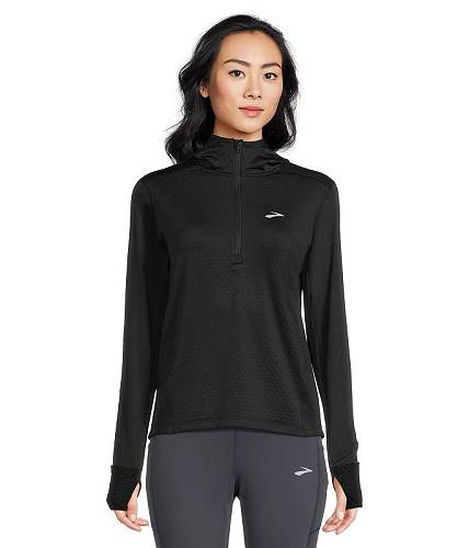 貨物輸送無料 ブルックス Brooks レディース 御上さん用 流行り物 パーカー 流汗 Notch Thermal Hoodie 3.0 - Black