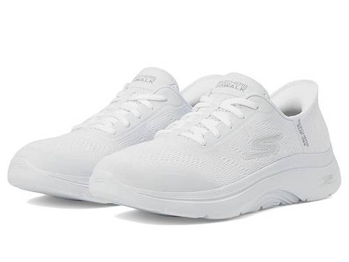 貨物輸送無料 スケッチャーズ SKECHERS Performance レディース お上さん用 シューズ 靴 スニーカー 運動すること靴 Go Walk Arch Fit 2.0 Valencia Hands Free Slip-Ins - White