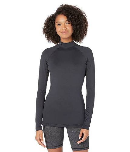 貨物輸送無料 アンダーアーマー Under Armour レディース 成人女性用 流行り物 活動的プルオーバー Authentics Mock Neck T-Shirt - Black/White