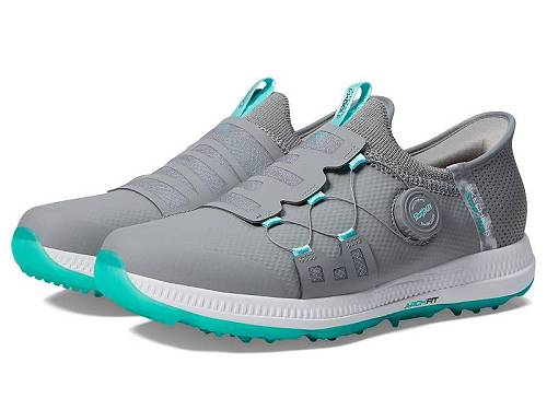貨物輸送無料 Skechers GO GOLF レディース お上さん用 シューズ 靴 スニーカー 運動すること靴 Go Golf Elite 5 Hands Free Slip-Ins - Gray/Aqua