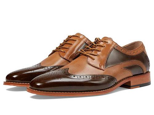 送料無料 ステーシーアダムス Stacy Adams メンズ 男性用 シューズ 靴 オックスフォード 紳士靴 通勤靴 Ivingale Wing Tip Lace-Up - Brown Multi|グッズ×グッズ