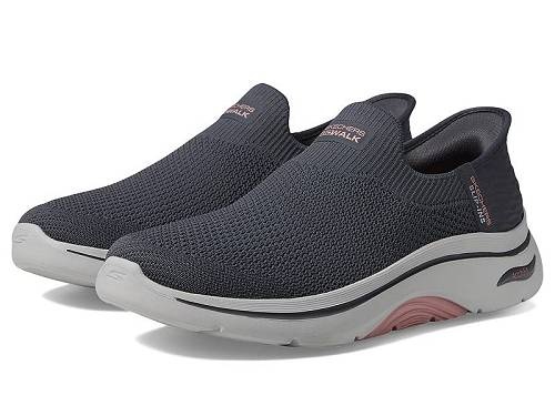 貨物輸送無料 スケッチャーズ SKECHERS Performance レディース お上さん用 シューズ 靴 スニーカー 運動すること靴 Go Walk Arch Fit 2.0 Val Hands Free Slip-Ins - Charcoal/Pink