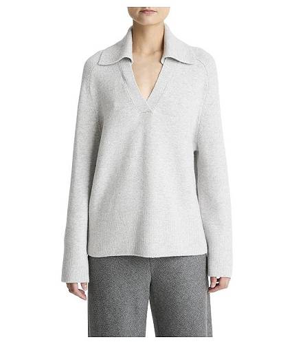 貨物輸送無料 ヴィンス Vince レディース 亭主もち用 流行り物 プルオーバー Oversized Wool Cash Polo - Pale Grey