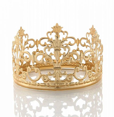 CHARMED Vintage Golden Crown ケーキ Topper クィーン プリンセス Party ウェディング　結婚 Bridal Decor ウェディングケーキ　トッパー
