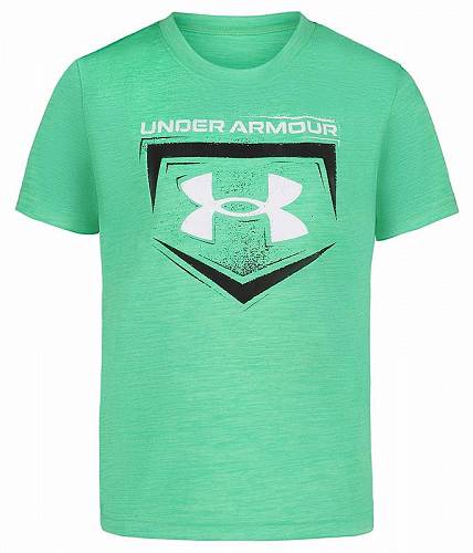 送料無料 アンダーアーマー Under Armour Kids 男の子用 ファッション 子供服 Tシャツ Rough Plate Logo Short Sleeve Shirt (Little Kid/Big Kid) - Matrix Green画像