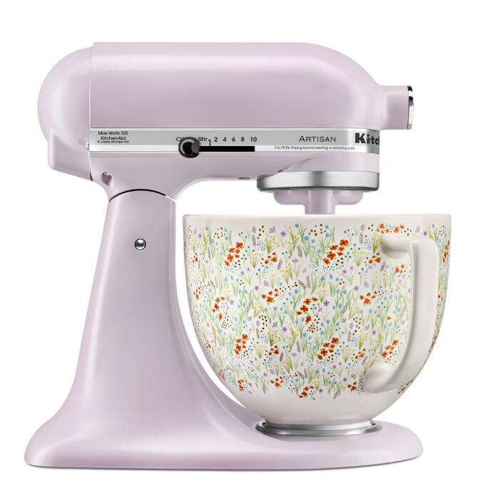 【送料無料】キッチンエイド アルチザン スタンドミキサー 4.8L 5Qt KSM156CXWF　ラベンダー　Wilfdflower　セラミック　花柄　 パン　ケーキ生地　大容量 Kitchen Aid KitchenAid 卓上ミキサー ミキサー キッチンエイドスタンドミキサー　レアカラー　海外直輸入｜グッズ&times;グッズ