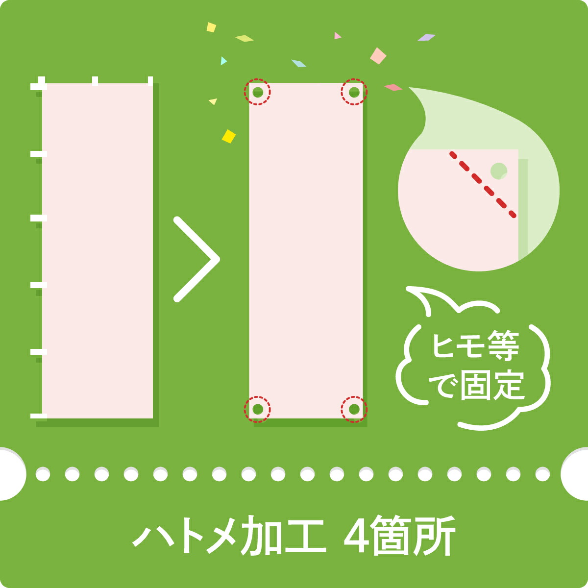 ハトメ加工　4箇所