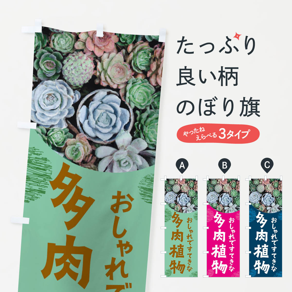 【ネコポス送料360】 のぼり旗 多肉植物・園芸のぼり 4N14 グッズプロ 【名入れできます+1017円】