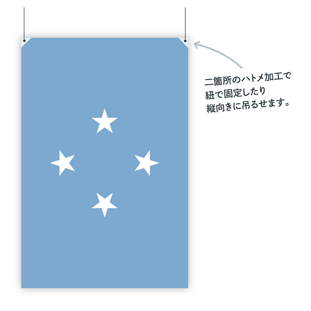 お店に飾ればお手軽異国風演出 W150cm W150cm パーティー イベント用品 ミクロネシア連邦 国旗 H100cm グッズプロ 国旗