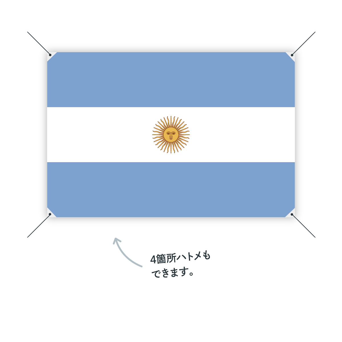 お店に飾ればお手軽異国風演出 アルゼンチン共和国 パーティー イベント用品 国旗 国旗 国旗 W150cm H100cm グッズプロ