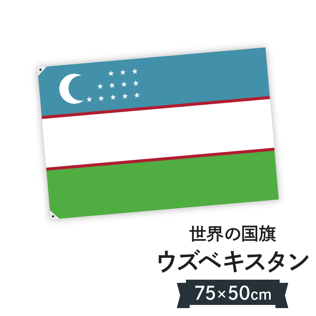 楽天市場 ウズベキスタン共和国 国旗 W75cm H50cm グッズプロ