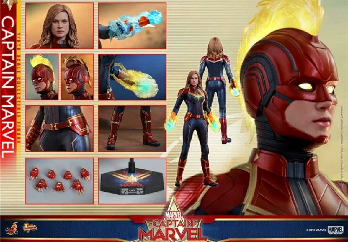 ホットトイズ１／６ キャプテン・マーベル フィギュア　Captain Marvel 通常版　MMS521｜グッズ＆雑貨　店