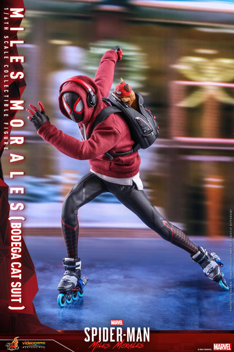 ホットトイズ 1/6 図形 マイルス・モラレス／スパイダーマン（販売店の貼り出し猫背広版） spiderman Morales VGM50
