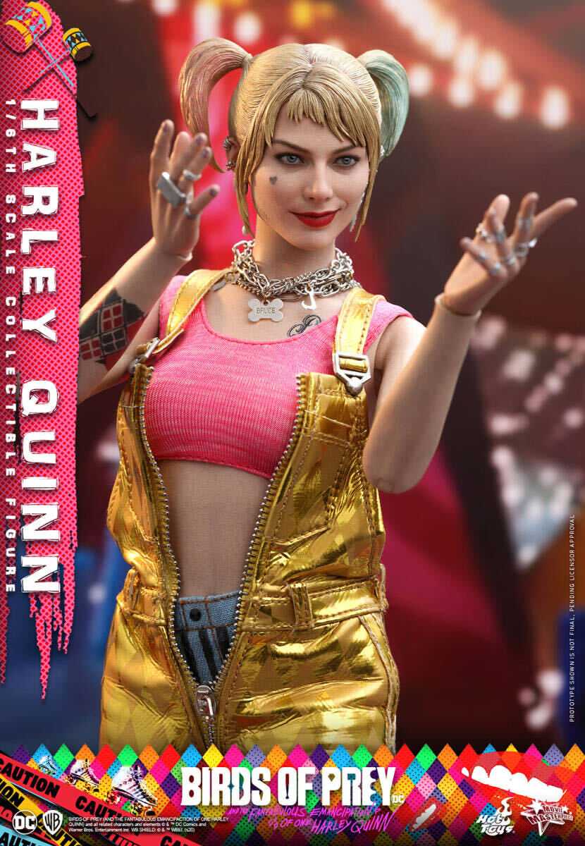 ホットトイズ 1/6 ハーレイ・クインの華麗なる覚醒 Birds of Prey ハーレイ クイン（ゴールド・サロペット版） MMS565画像