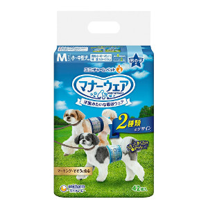 【今ならシルコットウェットプレゼント】【送料無料】ユニチャーム マナーウェア 男の子用 Mサイズ 小-中型犬用 42枚【マナーウェア】 ８セット※メーカー都合によりパッケージ、デザインが変更となる場合がございますユニ・チャームペット｜グッズバンク店