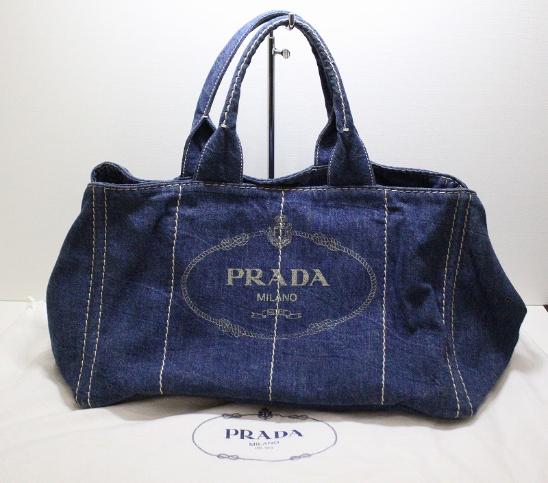 メンズ財布 中古 Prada プラダ ハンドバッグ トートバッグ カナパgm デニム キャンバス G 質 買取のgoodbuy 楽天市場店
