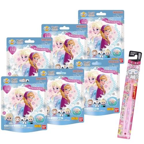 ６個セットバスボム バンダイ おすわりマスコット アナと雪の女王 バスボール アナ雪 ディズニー マスコット入り キッズもママも嬉しい 歯磨き 1本 おまけ付き