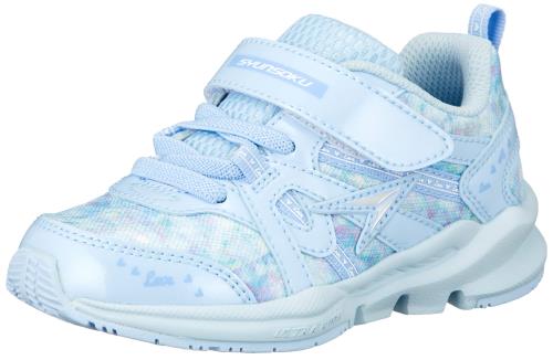 [シュンソク] スニーカー キッズ 女の子 子供靴 幅広 軽量 15~23cm 3E 2.5E LEC 6120 6440 サックスマルチ 19.0 cm 3E