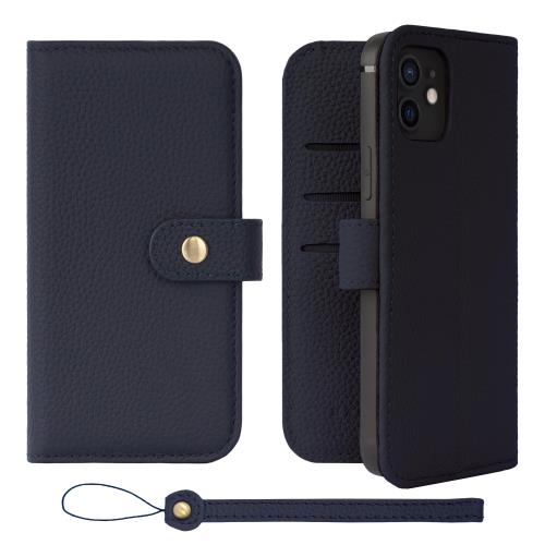 [HANATORA] 入れもの 万覚え帳型 本革 シュリンクカーフレザー スマホケース 照明ランプ役立つこと 胴締めあり 磁石なし