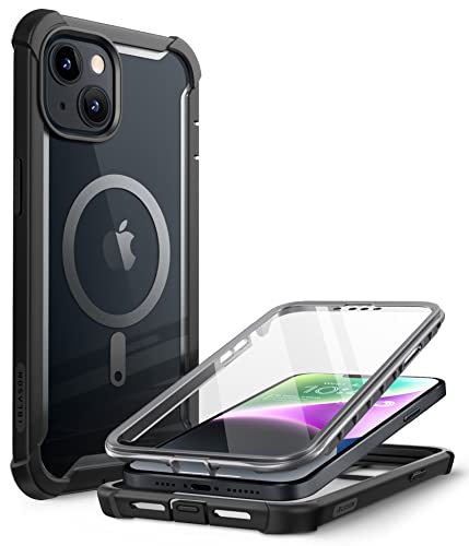 i-BLASON iPhone15 iPhone15pro iPhone15pro max 磁気ケース 2023 全面保護 液晶保護フィルム付き MagSafe対応 米国軍事規格取得 360°保護 耐衝撃 防塵 衝撃吸収 耐久性 密着 ケーブル充電可能 背面クリア AresMagシリーズ