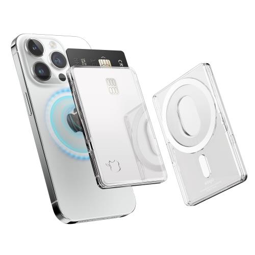 elago MAGNETIC CLEAR CARD POCKET for MagSafe対応 iPhone 各種