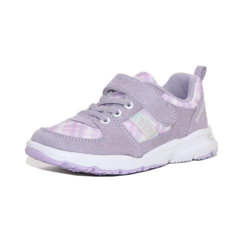 [シュンソク] スニーカー 運動靴 キッズ 女の子 子供靴 軽量 15~22cm 2E LEC 8330 ラベンダー 22.0 cm 2E