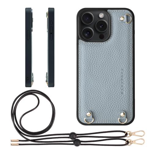 HANATORA for iPhone 15Promax 入れもの MagSafe 相応う 本革 耐衝撃 バンパー型 スマホケース スマホ ストラップ 付き添い人 シュリンクレザー 差し上げ物 マグセーフ相応う 青み薄墨色 D3GZ-15Promax-BlueGray