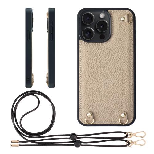 HANATORA for iPhone 15Promax 入れもの MagSafe 相応う 本革 耐衝撃 バンパー型 スマホケース スマホ ストラップ 付き添い人 シュリンクレザー 差し上げ物 マグセーフ相応う グレージュ D3GZ-15Promax-Grege