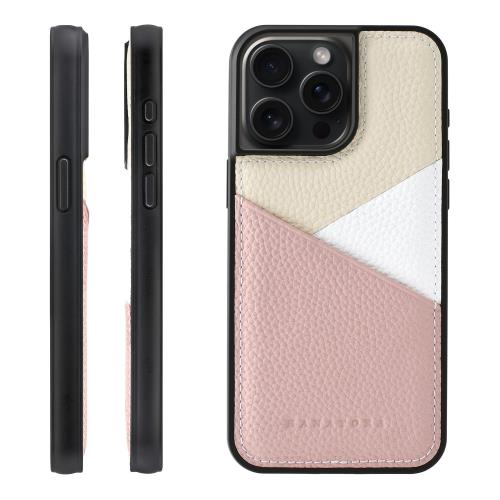 HANATORA for iPhone 15ProMax ケース 本革 耐衝撃 スマホケース スマホ カードポケット パステルカラー シュリンクカーフレザー ギフト マグネットなし ピンク PSP-15ProMax-Pink