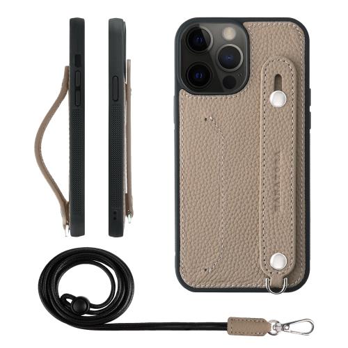 HANATORA for iPhone 13ProMax ケース 本革 耐衝撃 背面ベルト ストラップリング スマホケース スマホ スタンド機能 ネックストラップ 付き カードポケット シュリンクレザー ギフト グレージュ CGHGZ-13ProMax-Grege 5,915円