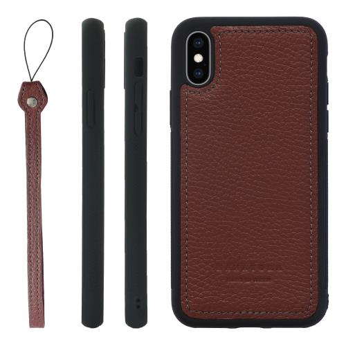 HANATORA for iPhone XS for iPhone X ケース 本革 日本製 耐衝撃 スマホケース スマホ ストラップ 付き シュリンクカーフレザー ギフト マグネットなし ワイン SPGJP-XS-Wine