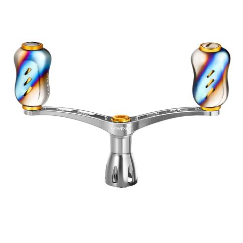 ゴメクサス CY98 リールハンドル ダイワ (Daiwa) シマノ (Shimano) スピニングリール対応 リール ダブルハンドル 98mm チタンハンドルノブ付き イカ アジング エギング ライトゲーム 左右兼用