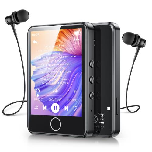 2024新登場AGPTEK MP3プレーヤー B内蔵 2.8タッチパネル搭載 Bluetooth5.3 スピーカー搭載 HiFi 音楽プレーヤー TFカード対応 128GBまで拡張可能 合金製 コンパクト ブルー オシャレ FMラジオ 録音 Line-in機能 保護用ケース付き 日本語説明書付き PSE認証済み ギフト プレゼ