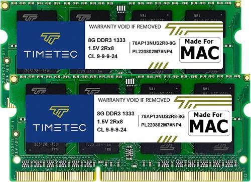 Timetec 16GB KIT(2x8GB) DDR3 1333MHz パソコン3-10600 CL9 Apple MacBook Pro (Early/Late 2011 13/15/17in)、iMac (Mid 2010、Mid/Late 2011 21.5/27in)、Mac Mini(Mid 2011) SODIMM MAC ランダムアクセス記憶装置引きあげる点数相応う