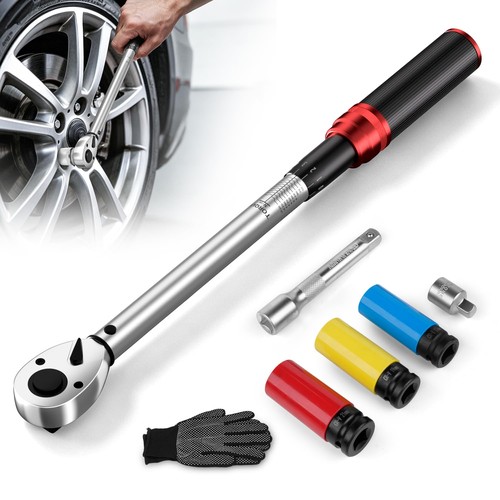 CARVANTA トルクレンチ タイヤ交換 1/2インチ 自動車 自転車 車 バイク プレセット型 トルク対応レンジ 17/19/21mm 差込角12.5mm ±3%高精度 左右回転 72ギア ワンタッチ着脱 ラチェット 防滑設計|goods street