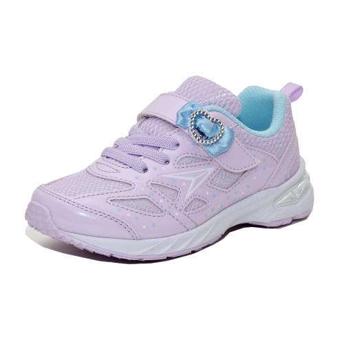 [シュンソク] スニーカー キッズ 女の子 子供靴 幅広 軽量 15~23cm 3E 2.5E LEC 6120 6440 ラベンダー/サックス 19.0 cm 2.5E