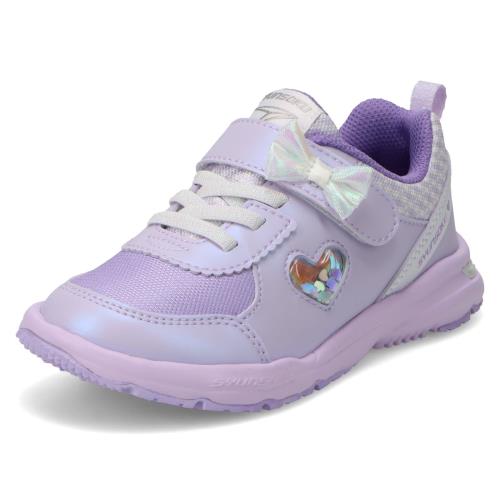 [シュンソク] スニーカー キッズ 女の子 子供靴 軽量 16~23cm 2E LEC 8430 ラベンダー 17.0 cm 2E