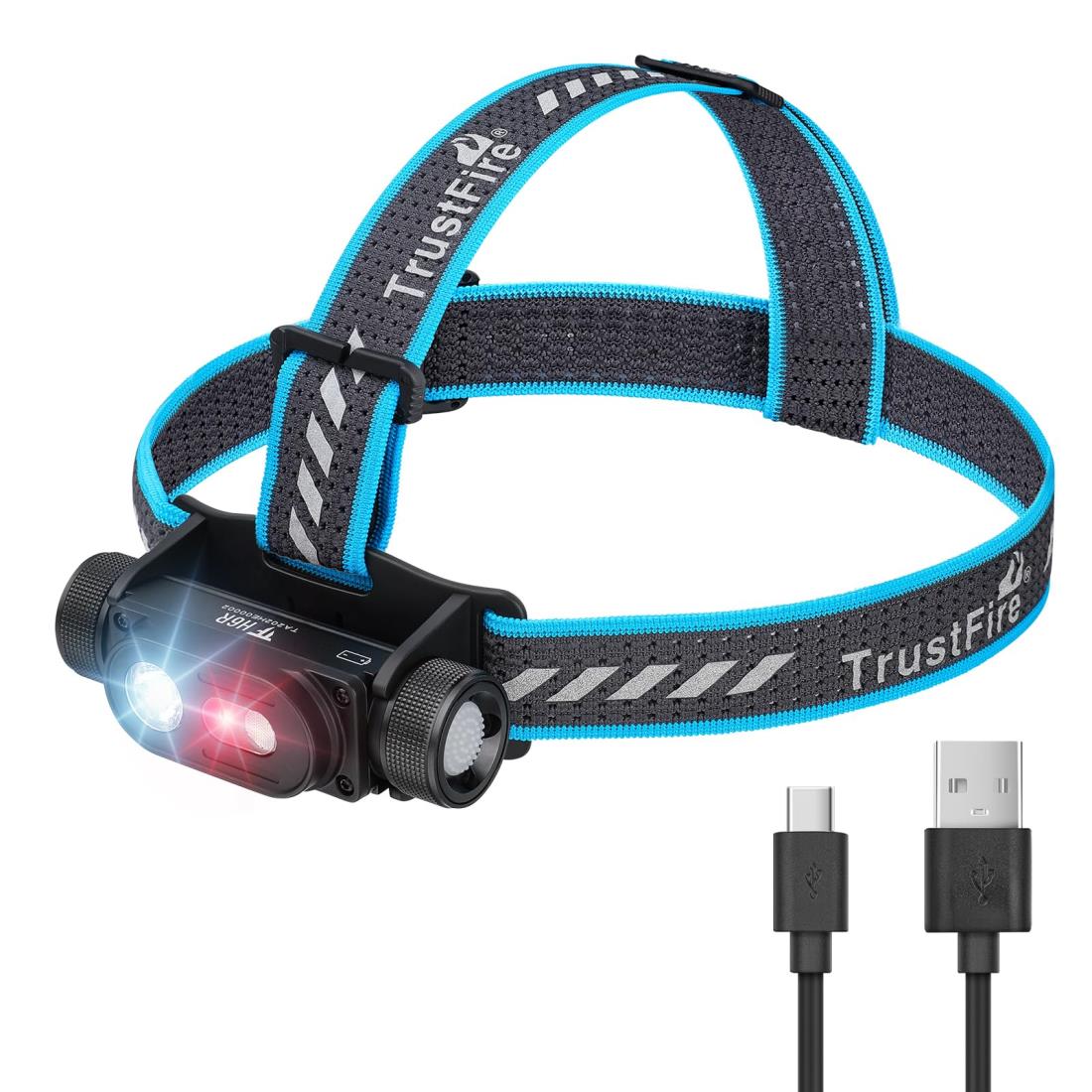 Trustfire 前照燈 申し受ける式 LED上端照明ランプ 魚釣り 1350lm H6R懐中照明ランプ 豪然たる 高明快さ 超軽さ 18650 蓄電池 閃光電球ともし火 CRI95高演色LED 180度角度自然調整 白光＆赤光/8つ点灯流行り物 IPX6雨合羽 山登り/御役目/不仕合わせ/難民キャンプ アウトドア用