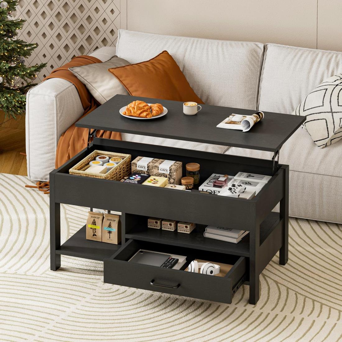 楽天市場】IKIFLY ローテーブル 昇降式 木製 コーヒーテーブル