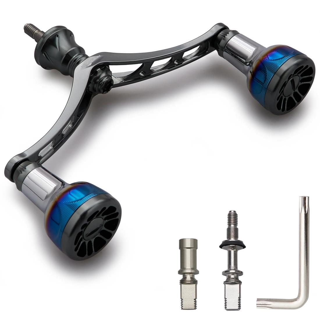 HEIGHTEN 98/110mm リール ハンドル シマノ(Shimano) ダイワ(DAIWA) 通用 スピニングリール用 Arch Engine Series (110mm - ダークグレー(22STEL LA/23AIRITY)) (0333)