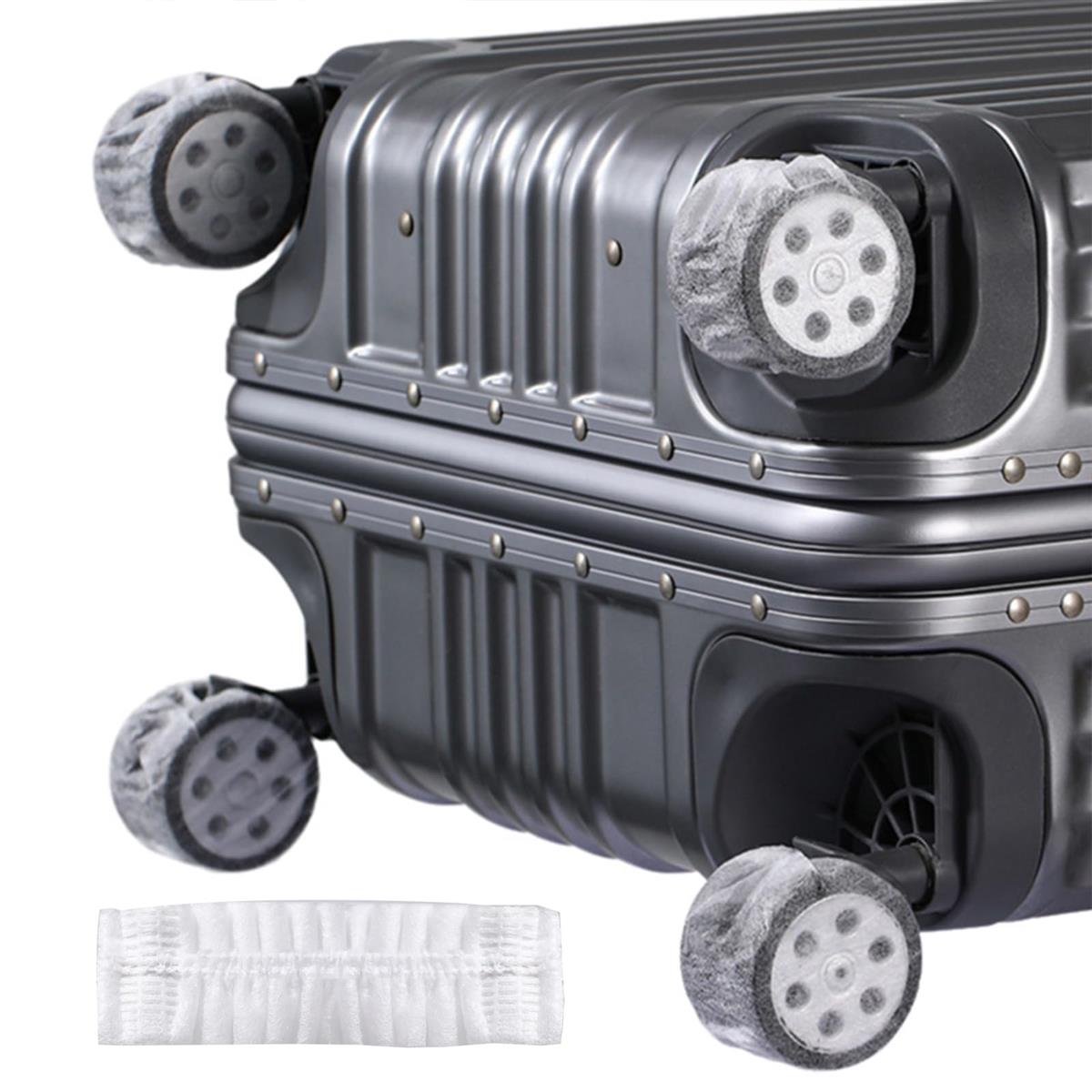 YFFSFDC スーツケース タイヤカバー 100個入 透明 使い捨て 車輪保護カバー 簡単装着 保管時の床汚れを防止 転がり防止 ユニバーサルサイズ (不織布 100個入)画像