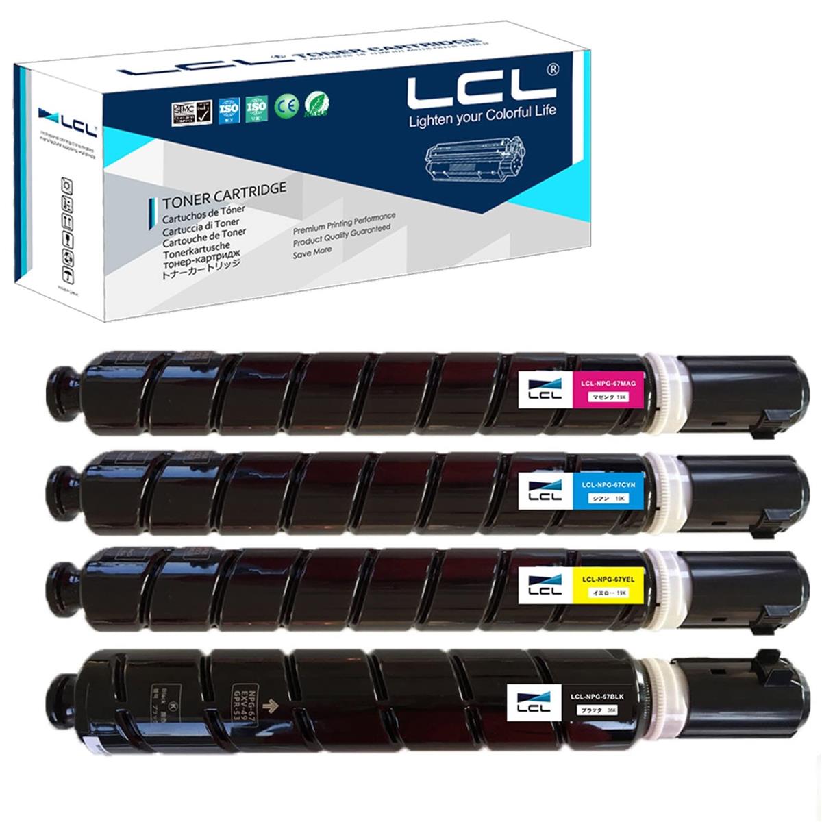 LCL CANON用 キャノン用 NPG-67 NPG-67BLK NPG-67CYN NPG-67YEL NPG-67MAG (4色セット ブラック シアン マゼンタ イエロー) 互換トナーカートリッジ 対応機種:CANON C3320 C3325 C3330|グッドタイムストア店