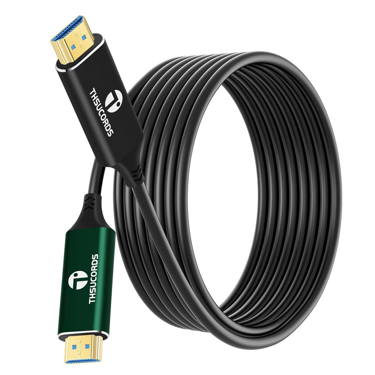 Thsucords 8K HDMI グラスファイバー有線テレビ 50M 、弾丸道路HDMI 2.1有線テレビ 48Gbps 8K@60サイクル 4K@120サイクル Dynamic HDR HDCP 2.2 \u0026 2.3 eARC なおなお書き5 Xbox Series X パソコン TV用