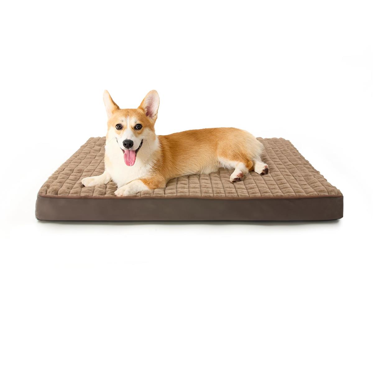 Peto-Raifu ベッド クッション 犬ベッド ペットベッド ペットソファーベッド 洗える ふわふわ 犬寝床 防水 滑り止め 老犬介護 床ずれ 防止 通年使用 冬/夏 秋田犬 中型犬 大型犬 多頭飼い チェックカット ブラウン 91*68*7cm