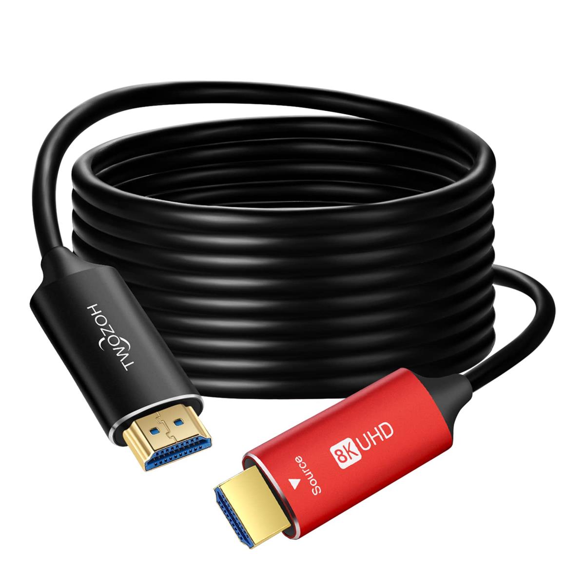 Twozoh 8K 衣料繊維 HDMI 有線テレビ 75M 弾丸道路HDMI 2.1 光 衣料繊維吊りひも 48Gbps 8K@60サイクル 4K@120サイクル